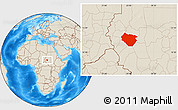 Shaded Relief Location Map of Nyala