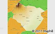 Physical Map of Nyala, political outside
