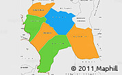 Political Simple Map of Southern Darfur, single color outside, borders and labels