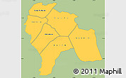 Savanna Style Simple Map of Southern Darfur, single color outside