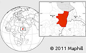 Blank Location Map of Kassala, highlighted parent region