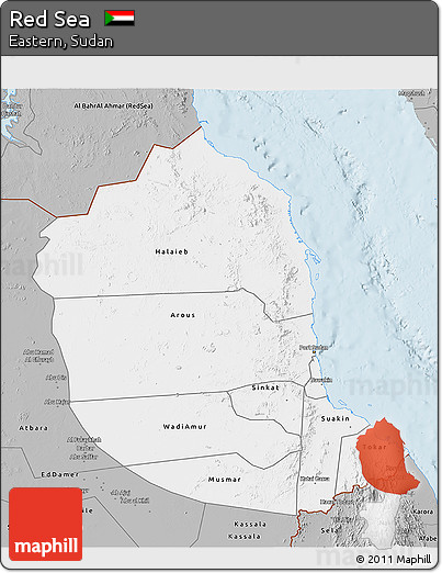 Gray 3D Map of Red Sea