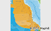 Political Shades 3D Map of Red Sea