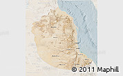 Satellite 3D Map of Red Sea, lighten