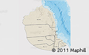 Shaded Relief 3D Map of Red Sea, single color outside
