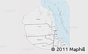 Silver Style 3D Map of Red Sea, single color outside