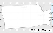 Silver Style Simple Map of Arous, single color outside