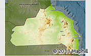 Physical 3D Map of Halaieb, darken