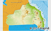 Physical 3D Map of Halaieb, political outside