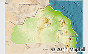 Physical 3D Map of Halaieb, satellite outside