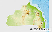 Physical 3D Map of Halaieb, single color outside