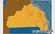 Political 3D Map of Halaieb, darken