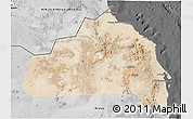 Satellite 3D Map of Halaieb, desaturated