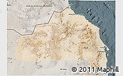 Satellite 3D Map of Halaieb, semi-desaturated