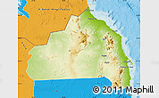 Physical Map of Halaieb, political outside