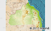 Physical Map of Halaieb, satellite outside