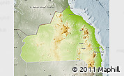 Physical Map of Halaieb, semi-desaturated