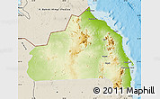 Physical Map of Halaieb, shaded relief outside