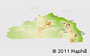 Physical Panoramic Map of Halaieb, cropped outside