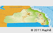 Physical Panoramic Map of Halaieb, political outside