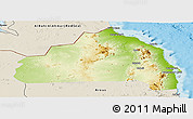Physical Panoramic Map of Halaieb, shaded relief outside