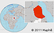 Gray Location Map of Red Sea, highlighted parent region