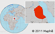 Gray Location Map of Red Sea