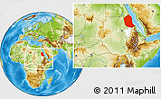 Physical Location Map of Red Sea, highlighted parent region, within the entire country