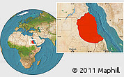 Satellite Location Map of Red Sea