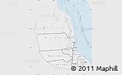 Silver Style Map of Red Sea, single color outside