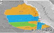 Political Panoramic Map of Red Sea, desaturated