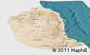 Satellite Panoramic Map of Red Sea, single color outside