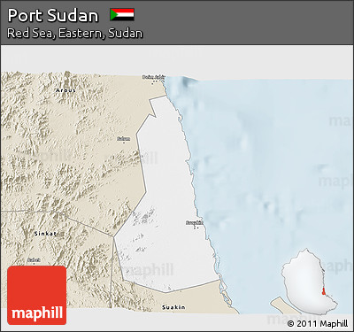 Classic Style 3D Map of Port Sudan