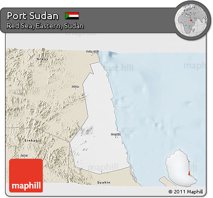 Classic Style 3D Map of Port Sudan