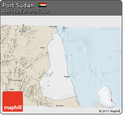Classic Style 3D Map of Port Sudan