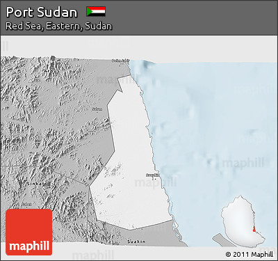 Gray 3D Map of Port Sudan