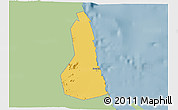 Savanna Style 3D Map of Port Sudan, single color outside