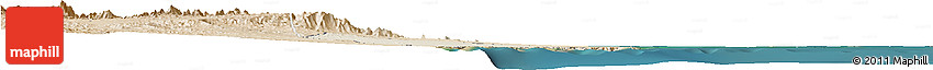 Shaded Relief Horizon Map of Port Sudan, satellite outside