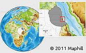 Physical Location Map of Port Sudan, highlighted country, highlighted parent region