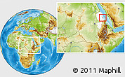 Physical Location Map of Port Sudan, highlighted grandparent region, within the entire country