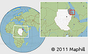 Savanna Style Location Map of Port Sudan, highlighted country, highlighted parent region, within the entire country