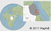 Savanna Style Location Map of Port Sudan, highlighted country, highlighted parent region, hill shading