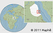 Savanna Style Location Map of Port Sudan, highlighted parent region, hill shading