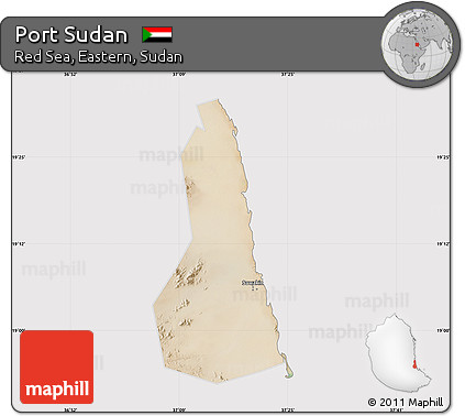 Satellite Map of Port Sudan, cropped outside