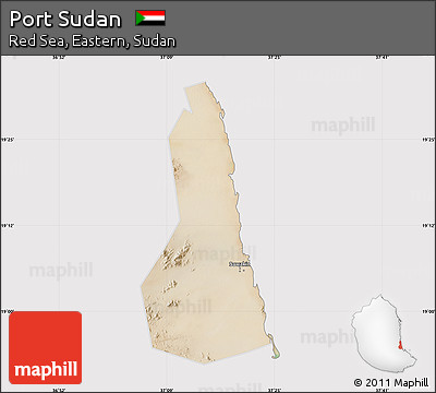 Satellite Map of Port Sudan, cropped outside