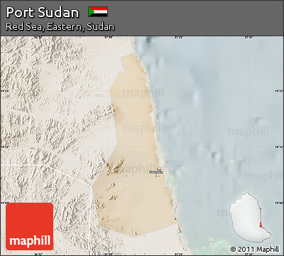 Satellite Map of Port Sudan, lighten