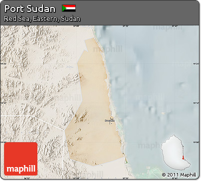 Satellite Map of Port Sudan, lighten
