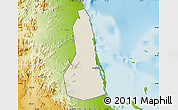 Shaded Relief Map of Port Sudan, physical outside