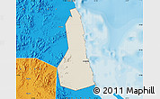 Shaded Relief Map of Port Sudan, political outside