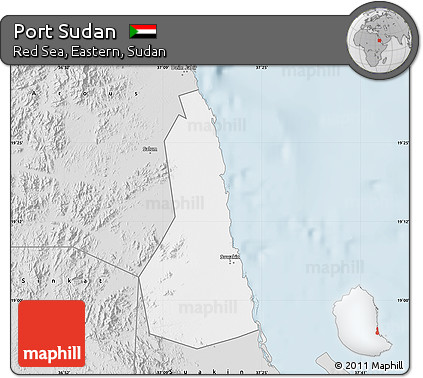 Silver Style Map of Port Sudan